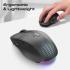 Promate Blix-3M Computer Mouse, Adjustable 1600DPI Sensor, 7D Silent Precision, OLED Smart Display, RGB Ambient Lighting, Rechargeable Battery, Bluetooth 5.1, Black